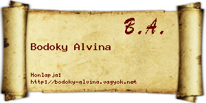 Bodoky Alvina névjegykártya